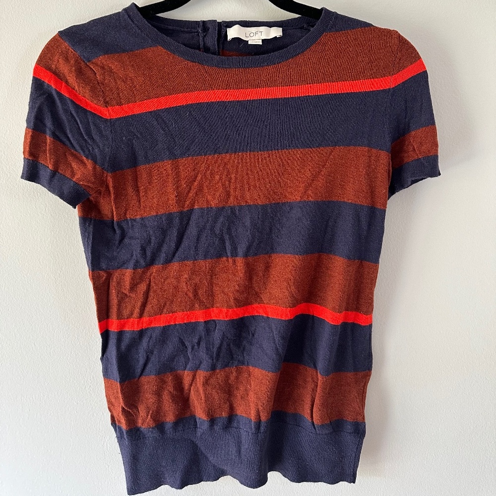 LOFT Stripe Short Sleeve Lightweight top Size XS